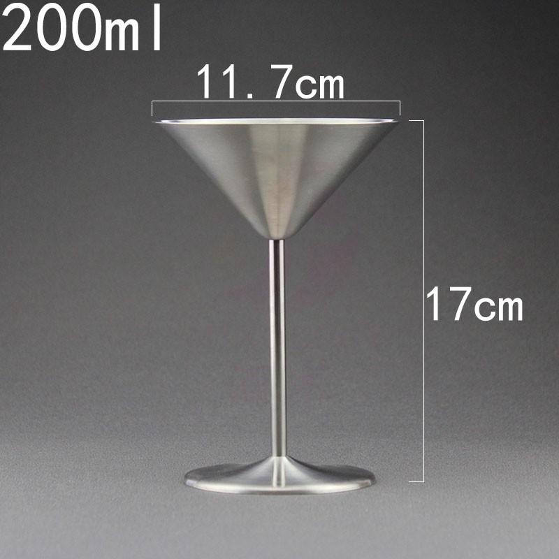 Stainless Steel Martini Glass Creative Cocktail Glass Triangular High-Stem Margarita Glass Metal Wine Glass