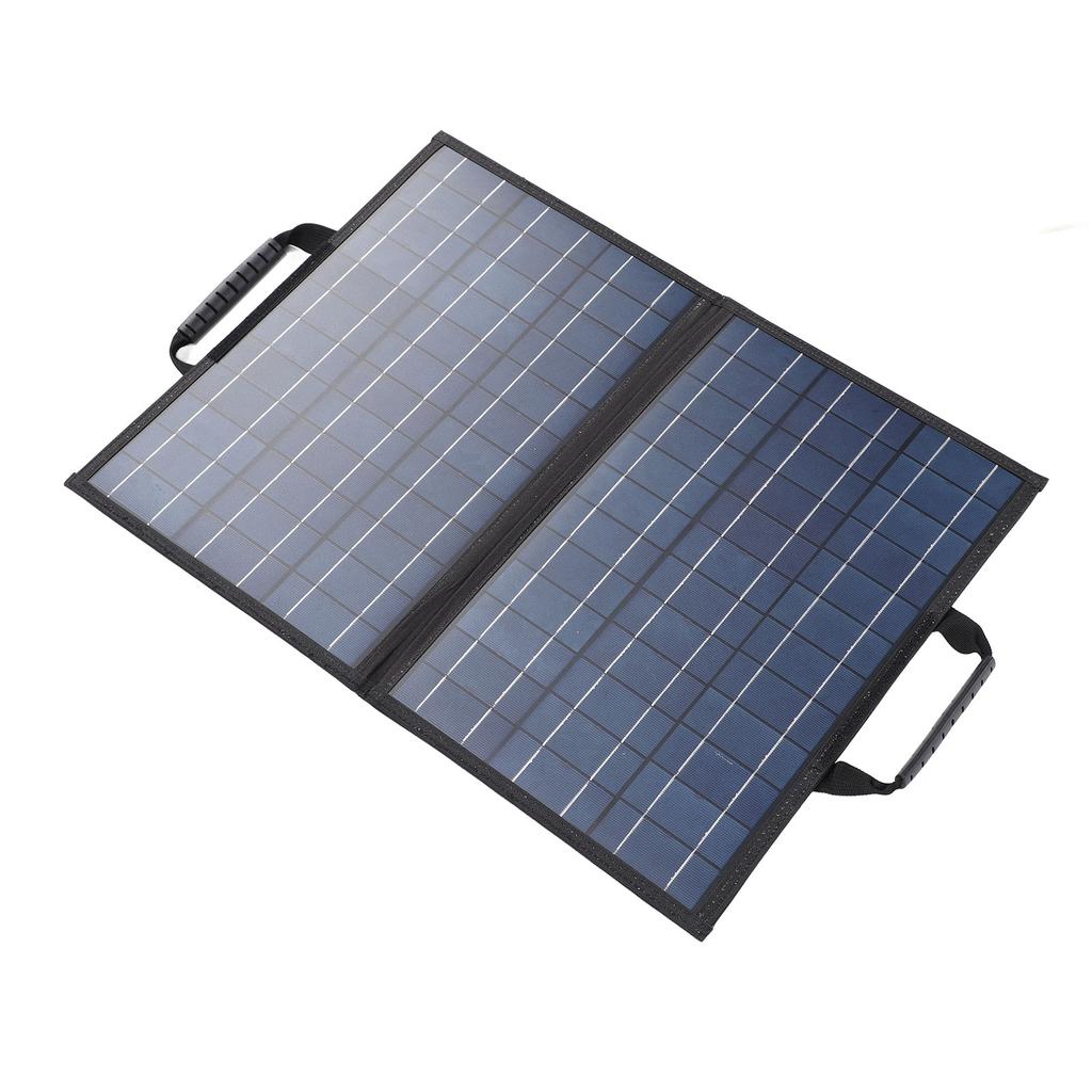 Solar Panel Kit with Angle Adjust Meter Polycrystalline Silicon 80W Foldable 2 USB 1 Type C 1 DC