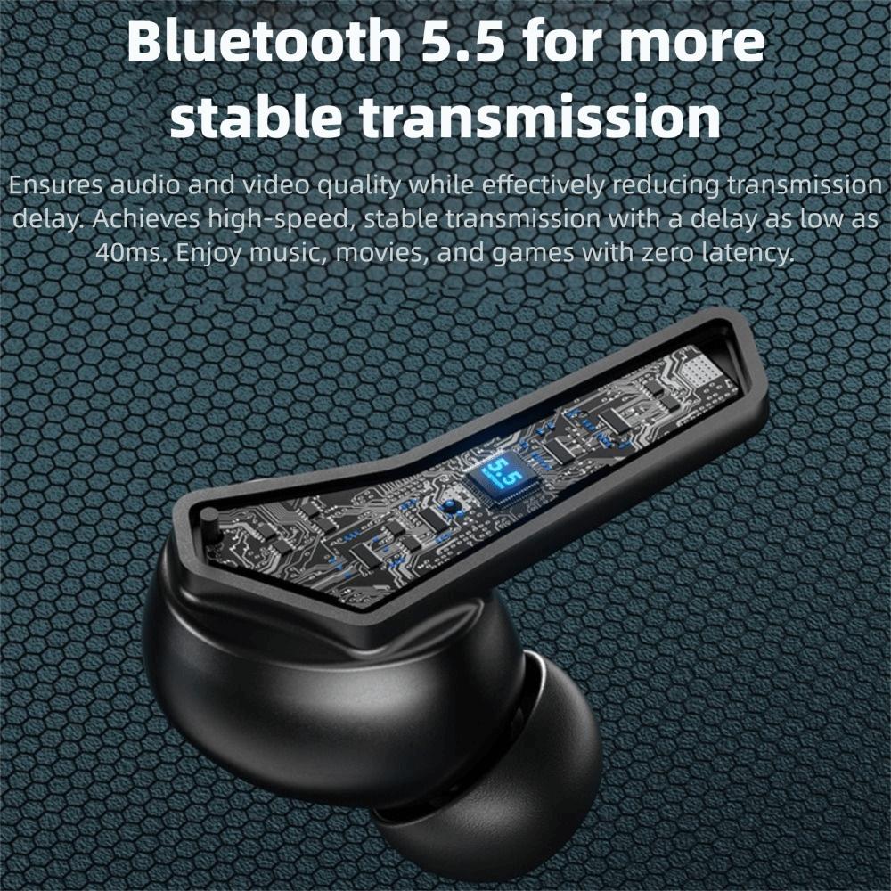 In-ear Bluetooth Gaming Headset Low Latency with Charging Case Stereo Headphones Long-lasting Battery Life Noise Reduction