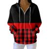 Women's Casual Fashion Long-Sleeved Zip-Up Christmas Print Knitted Hoodie