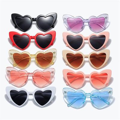 Fashion Pink Love Heart Uv400 Sunglasses For Women Personality Vintage Big Frame Sunglasses Girl Sexy Cat Eye Sun Glasses Goggle