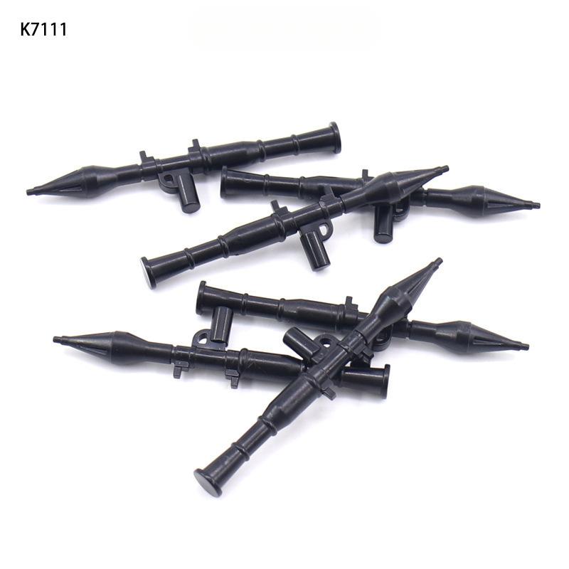10Pcs Military Building Block Doll Accessories Black Bazooka Rpg Parts Parts Children'S Toy Assembly