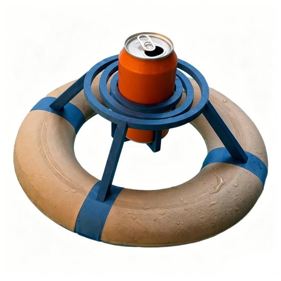 Floating Gyro Cup Holder, The Beer Buoy Floating Drink Holder, Anti Spill Gyro Can Holder, Pool Drink Float for 12oz Standard Cans, Floating Beverage
