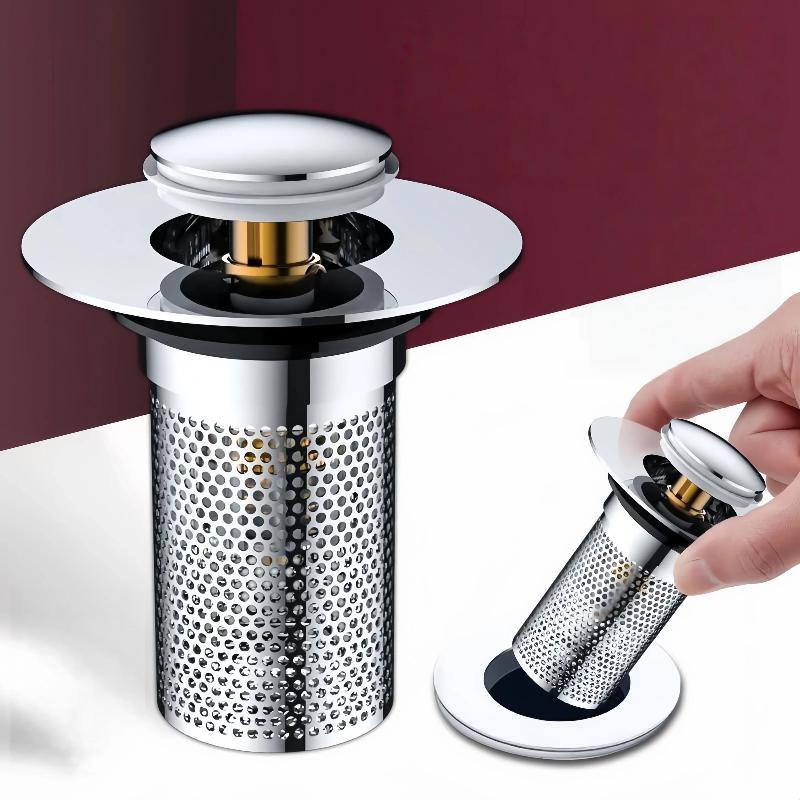 2Pack Universal Bathroom Sink Drain Stoppers Pop-Up Sink Strainer To Prevent Insects And Clogs Pop-Up Filter With Odor Protection Bathroom Accessories