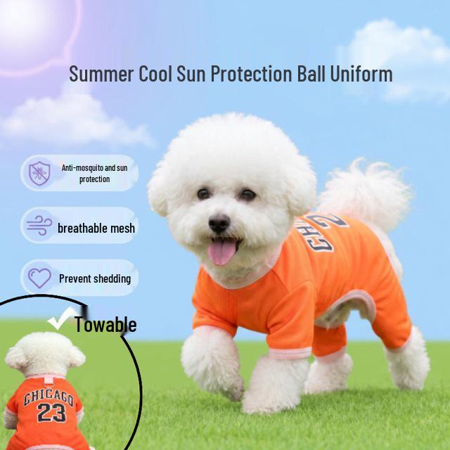 Atmungsaktives Sommer-Sport-Netz-Basketball-Westchen für Hunde & Katzen