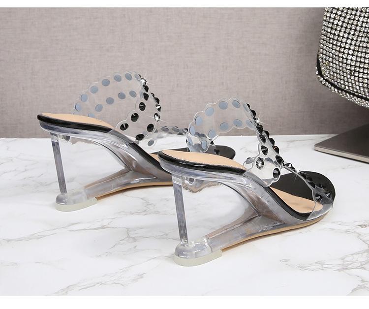 Strass Sandalen Damen Sommer Neue Sexy Kristall Transparente Schuhe mit hohen Absätzen Keilabsatz 1098 Serie 6cm LFD