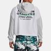 Under Armour Color Block Letter Print Hoodie Women Hoodies White 1374529-100