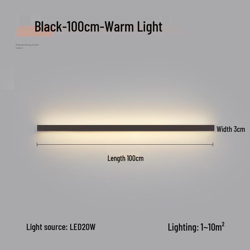 Minimalist Modern Long Strip Wall Lamp for Bedroom, Living Room, or Sofa Side