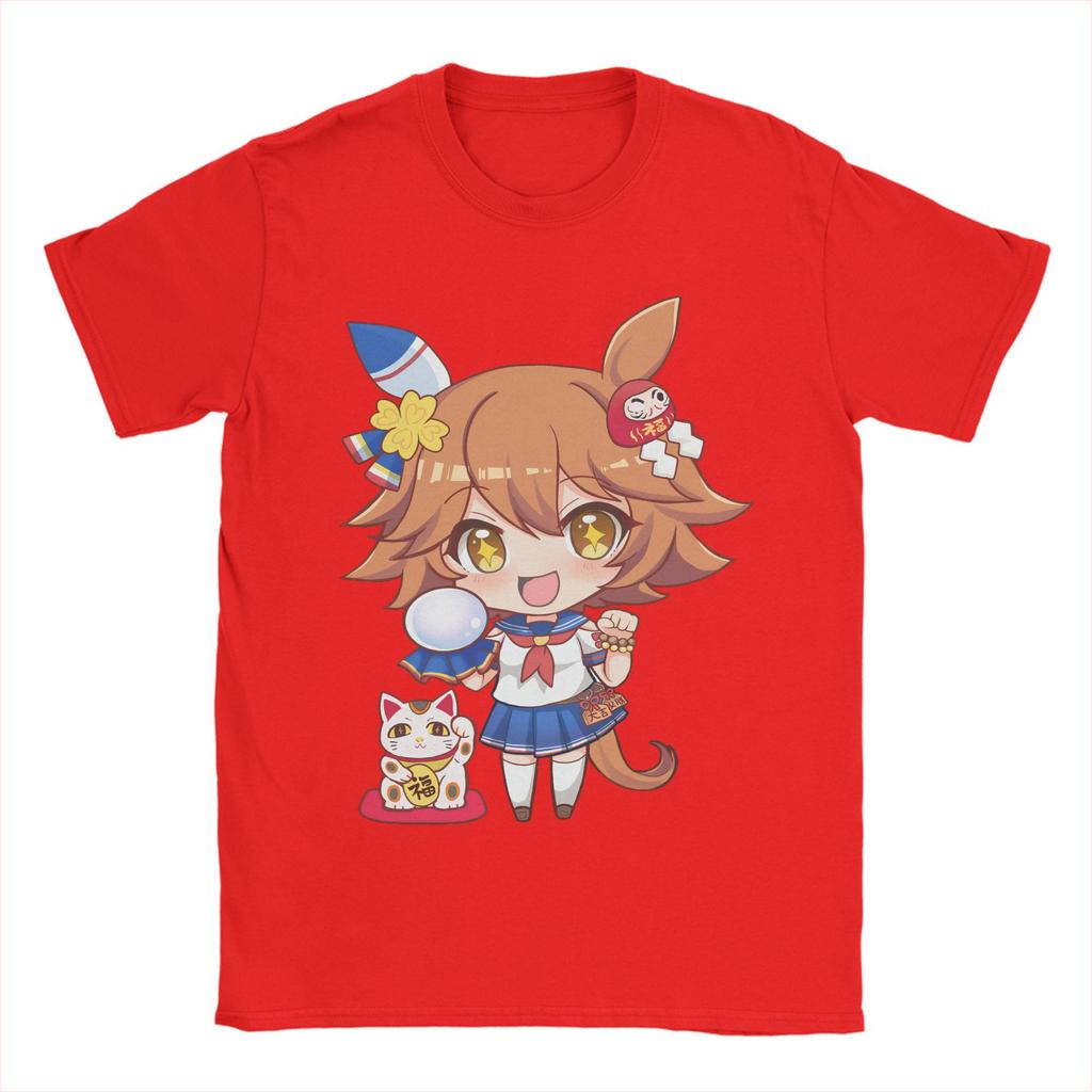 Anime Uma musume Pretty Derby T-Shirts für Herren Lustiges T-Shirt aus reiner Baumwolle Rundhals Kurzarm T-Shirt Übergröße Kleidung