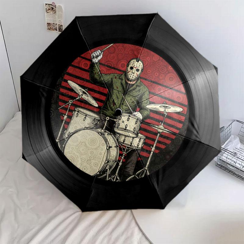 SuperDrummer Pattern Pattern New Style Umbrella, 1 Piece Automatic Folding Umbrella, Portable Travel Umbrella, Outdoor Umbrella, Birthday Gift