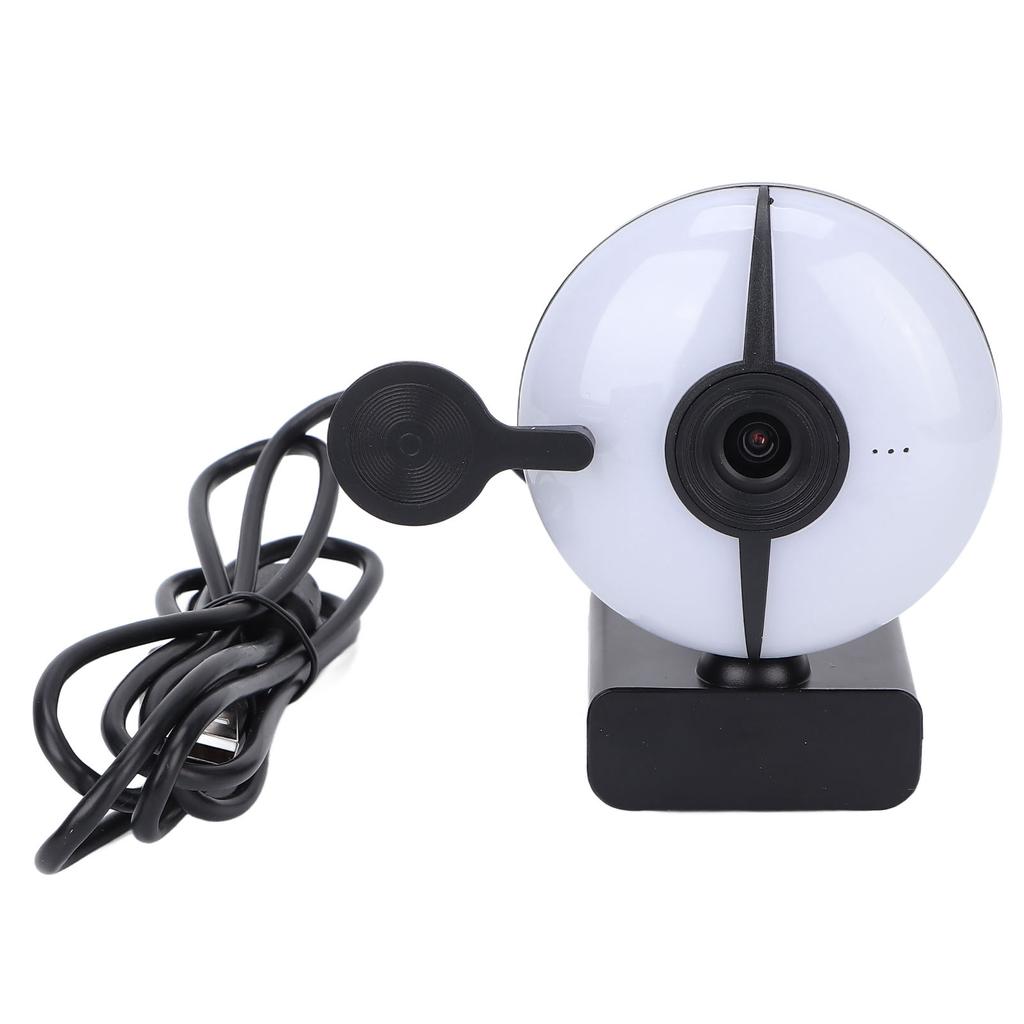 Computer Camera 2K USB 2.0 Inbuilt Microphone Noise Reduction Fill Light Adjutable Brightness Auto
