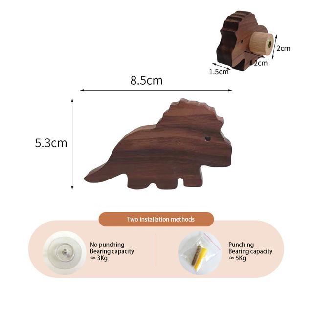 1pcs New Wooden Hook Creative Nordic Cute Animal Hook Wall Hanging Coat Hook Home Decoration Solid Wood Hook Kitchen Accessories