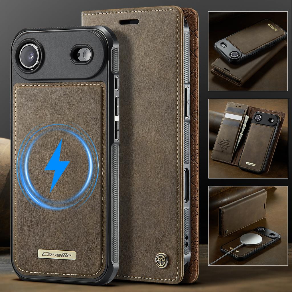 For iPhone Air Case CASEME C49 Compatible with MagSafe RFID Blocking Detachable Wallet Leather Phone Cover