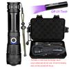 High Power LED Flashlight  Rechargeable - Long Range Torch with Telescopic Zoom, Bright Self-Defense Flashlight for Outdoor Use