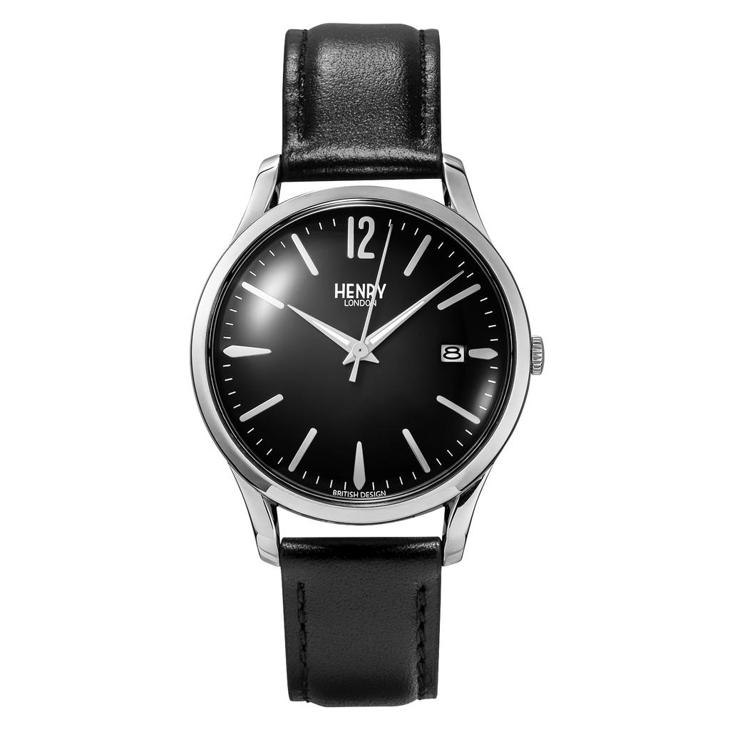 HENRY LONDON Chancery HL39-M-0097-BLK Unisex Watch, Red Dial, Quartz, Water Resistant, Stainless Steel