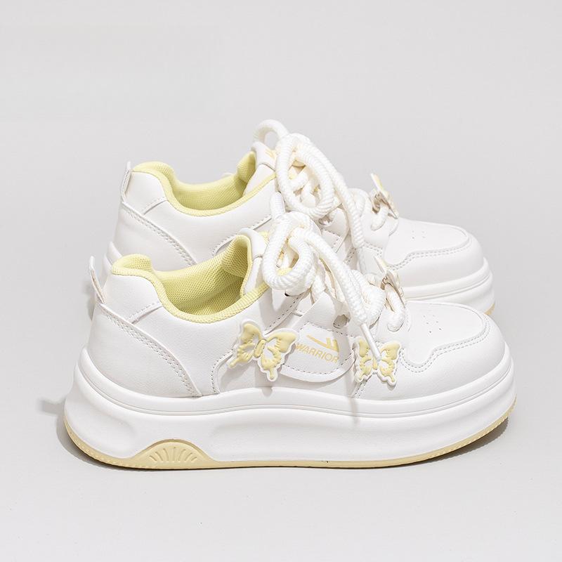 Kirschblütenrosa Schmetterling kleine weiße Schuhe Damen 2 Herbst neue Modelle mit Röcken, Board-Schuhe, vielseitige Big-Head-Schuhe Damen