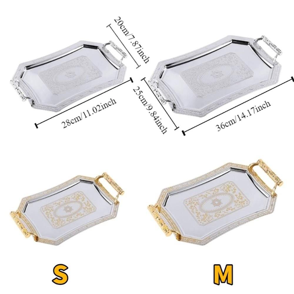 European Style Stainless Steel Storage Tray Vintage Candy Dessert Plates Serving Tray  Party