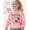 Kids Crewneck Sweatshirt, Cute Good Morning Bunny Hearts Stars Leaves Graphic Print