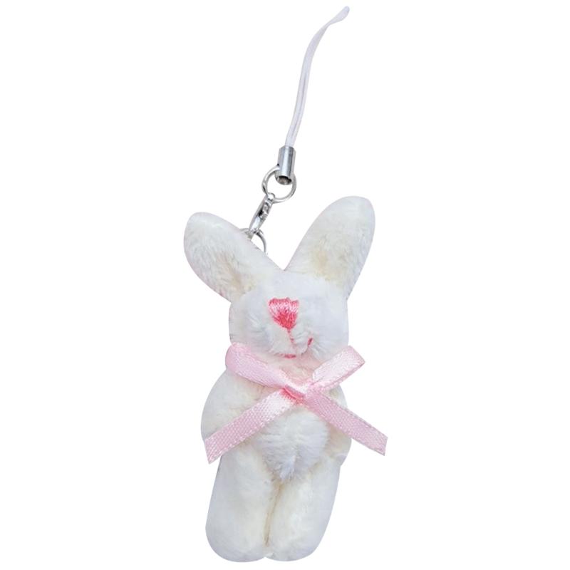 

Key Holder for Students Heart Rabbit Keyring Phone Lanyard Mobile Phone Strap 1