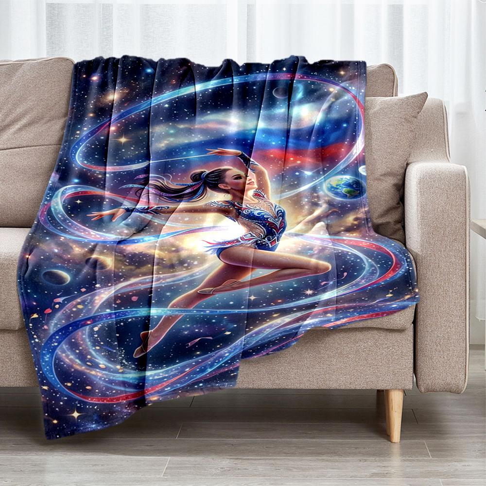 Gymnastics Theme Printed Blanket - Perfect for Couch, Bed, Travel & Outdoor Use | Machine Washable, Cozy & Durable.