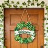 Shamrock Decoration Wooden Door Wreath For Patrick's Day Parties Irish Festival Spring Decoration Welcome Wall Sign