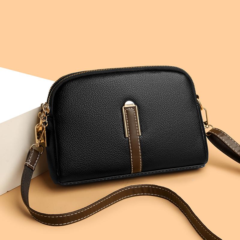 Elegant PU Leather Crossbody Bag with Adjustable Strap and Front Clasp for Daily and Office Use