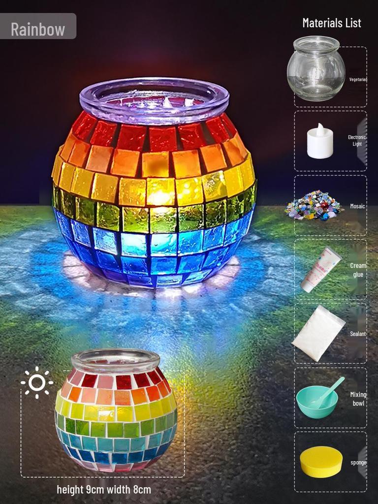 Handgefertigter Mosaikglas-Kerzenhalter - Kreatives DIY-Geschenk für den Lehrertag