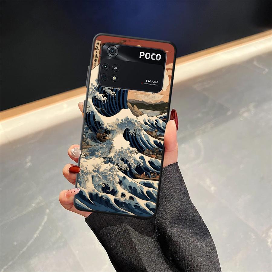 Funda Phone Cover Case for Xiaomi Poco F8 X3 X4 X5 X7 Pro C71 C75 C61 F3 M5 C50 M3 M4 M7 F1 Cartoon Wave