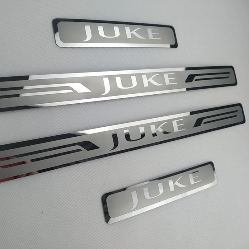 

4 шт./лот, ультратонкие накладки на пороги из нержавеющей стали для Nissan JUKE