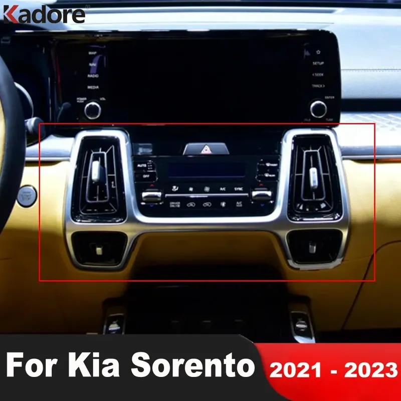 

Для Kia Sorento Накладка на центральную решетку вентиляции кондиционера передней панели из углеродного волокна, элементы отделки салона, аксессуары