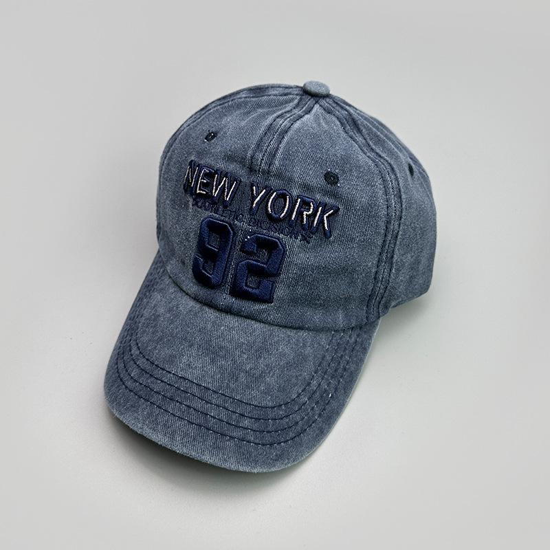 Embroidery Letter Wide Brim Baseball Cap Men And Women American Retro Retro Sunshade Fashion Cap