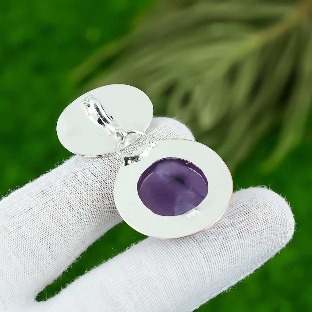 Natürlicher Stern Amethyst Edelstein Schmuck 925 Sterlingsilber Anhänger für Frauen
