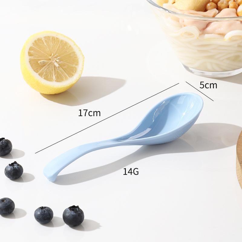 Spoon - Household High-temperature Resistant Anti-drop Clear Soup Deep-mouth Ramen Spoon, Rice Noodle Long-handled Plastic Soup Spoon