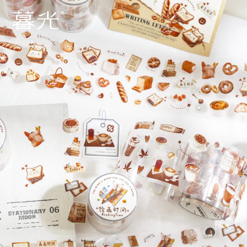 1 Roll of Retro Baking Food Sticker Tape, with a Variety of Pastry Patterns, Great for Decorating Diaries and DIY Crafts