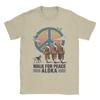 Walk for Peace Monks with Aloka Dog T Shirt Unisex Women Cotton Novelty TShirt Tee Shirt Short Sleeve Clothes Printed