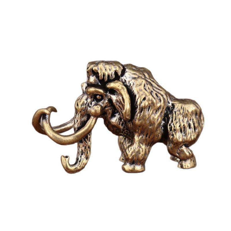 Alloy Mammoth Statue Retro Textured Antique Finish Decorative Craft for Office Table Home Living Room Bookshelf Decor