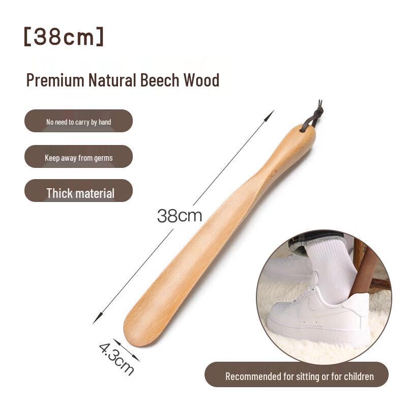 LIEI Long Handle Walnut Wood Shoehorn