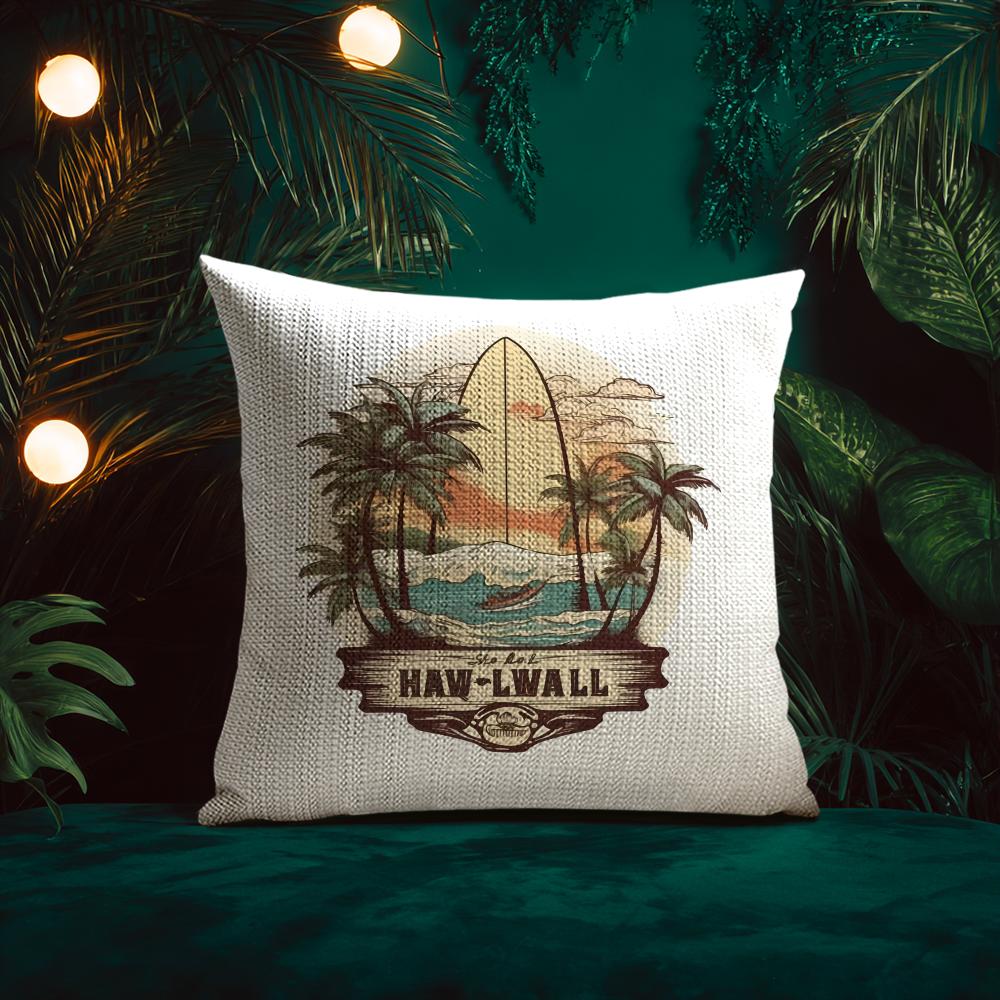 American Classic Beach Style Cushion Cover Silky Elegant Comfort Sofa Bed Invisible Zipper Beach Pillowcase