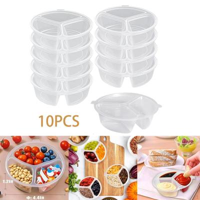 10Pcs Snack Containers with Lids Box for Portion Control Dips Sampling