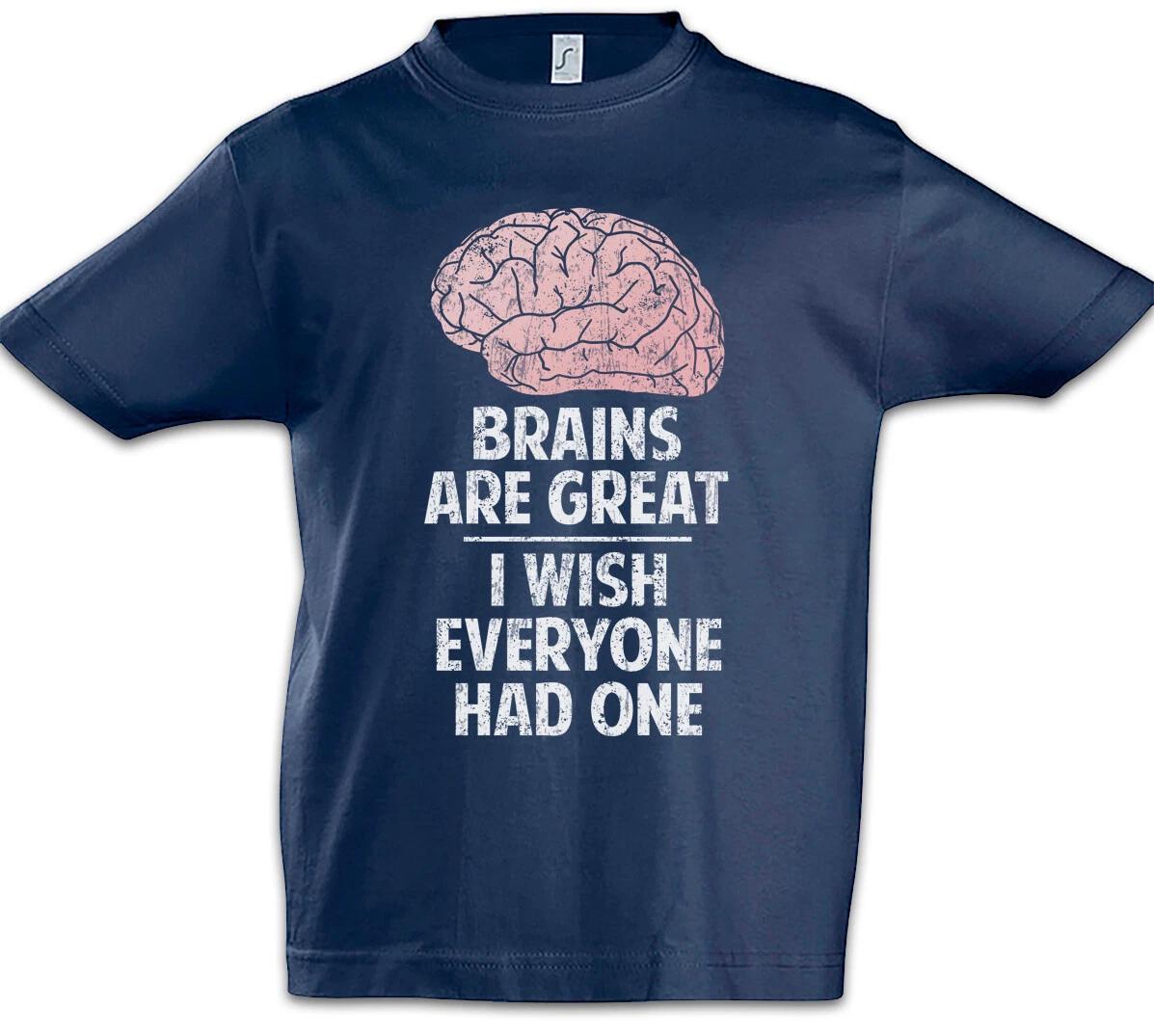 Brains Are Great I Wish Everyone Had One Kids Boys kids boys T-Shirt Brain Fun Brain 100
