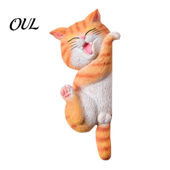 3D Relief Cat Ornament Light Switch Sticker, Decorative Resin Wall Plate Cover, Cute Animal Unique Home Interior Accents Stickers, Peel And