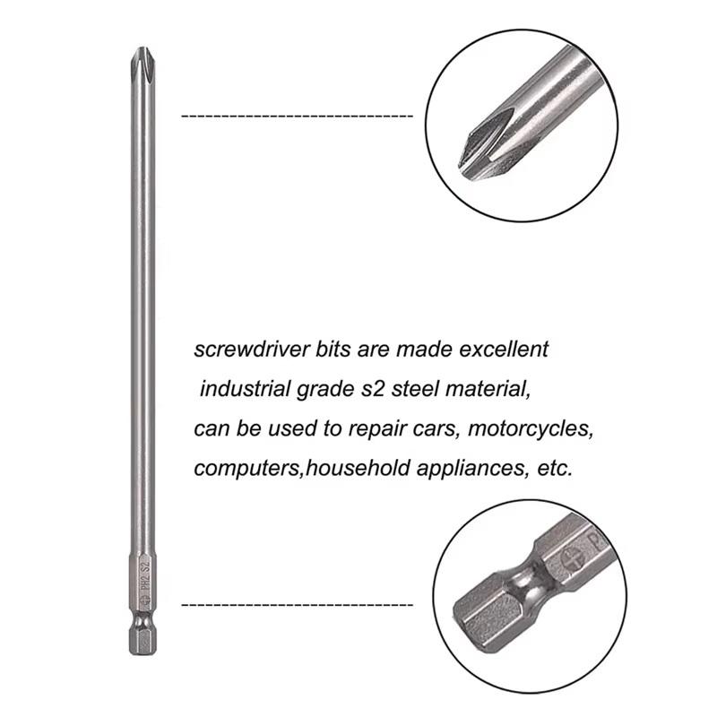 30Pcs Set 100/150mm S2 Steel Magnetic Screwdriver Bits 1/4 Inch Hex Shank Power Tools Slotted Cross Square Torx