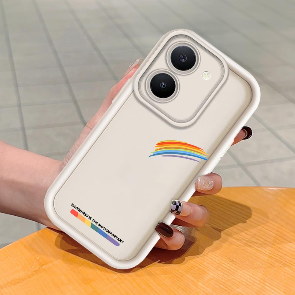 

Мягкий силиконовый квадратный чехол с рисунком лестницы для телефона, полное покрытие, противоударный защитный резиновый чехол для камеры для Vivo Vivo Y91 белый