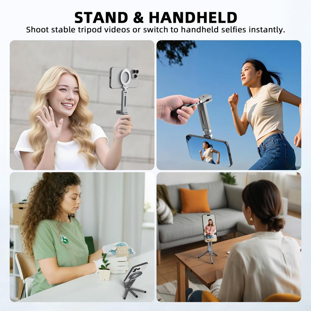 Magnetische Flugzeug-Handyhalterung Universal Reise Schreibtisch Handyhalter Ständer Faltbar 360° Drehung Selfie-Stick Handyhalterung