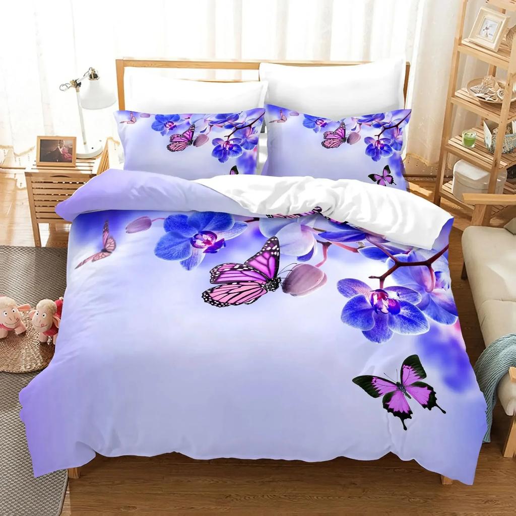 3D Print Fantasy Butterfly Animal Romantic Comfortable Duvet Quilt Cover Pillowcase Bedding Set Bedroom Decoration Home Textile