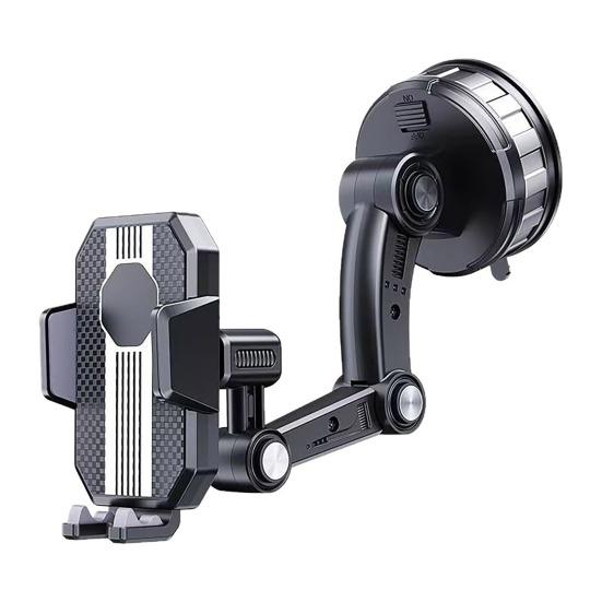 Vacuum Car Phone Holder Multi-Directional Suction Cup Universal Cell Phone Mount with Clip for Car Dashboard Windshield Vent чёрный