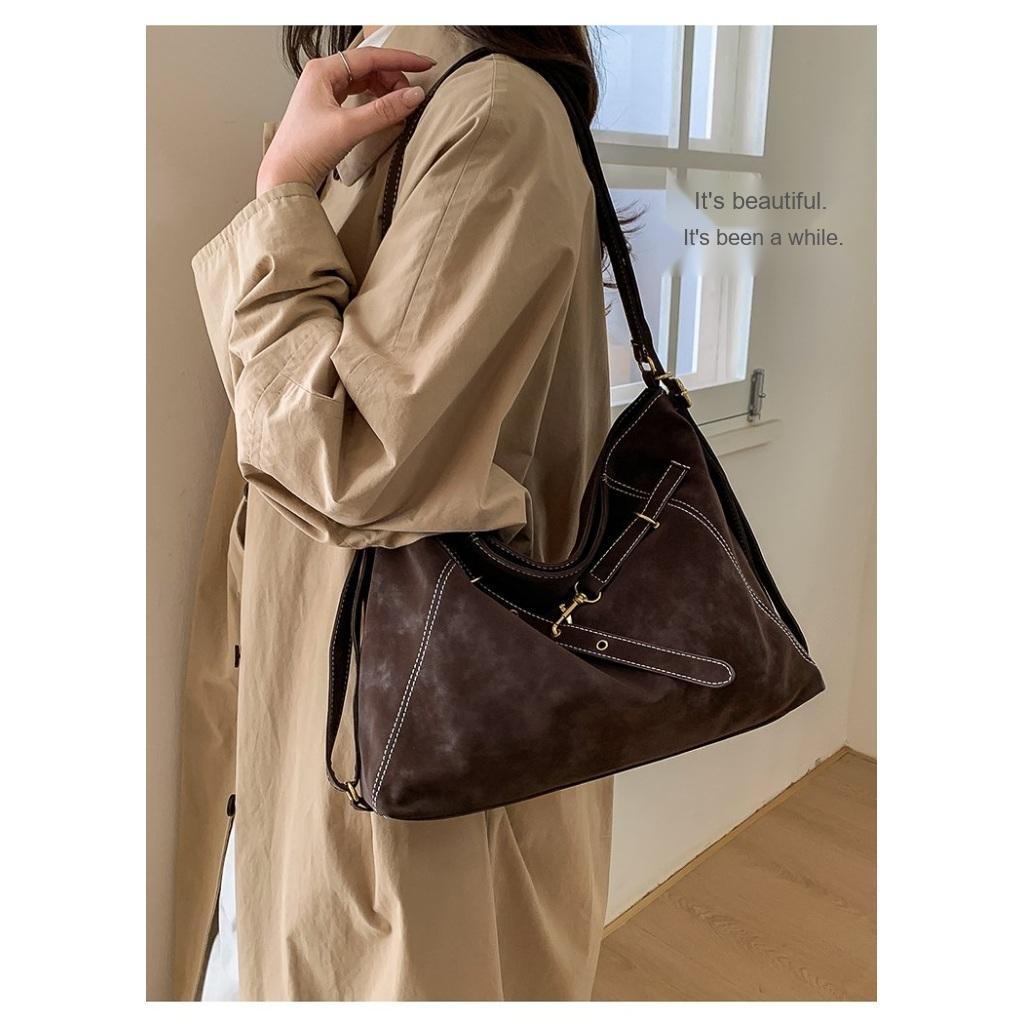 Shoulder Bag Women PU Large Capacity Adjustable Strap Daily Commute