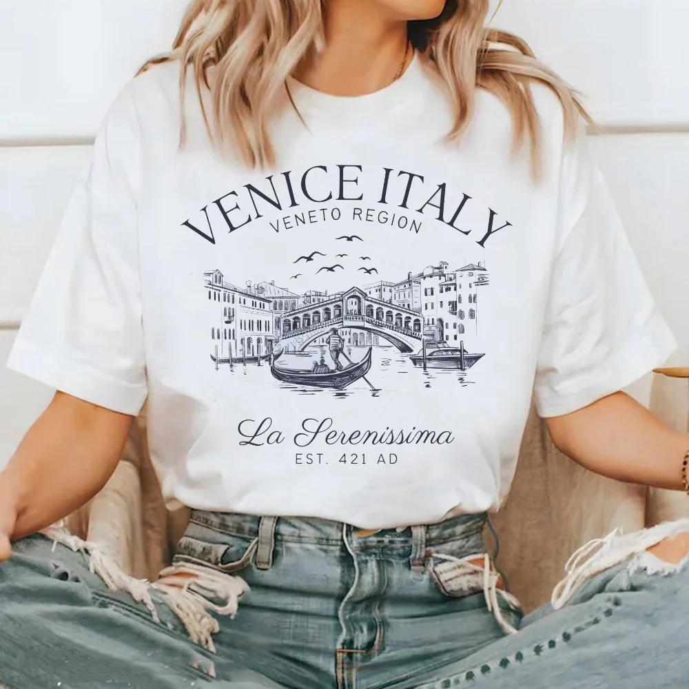 Short Sleeved Fashion Trend Top Street Versatile T-Shirt Pattern Round Neck Polyester Fabric T-Shirt Women's Printed Travel T-Sh