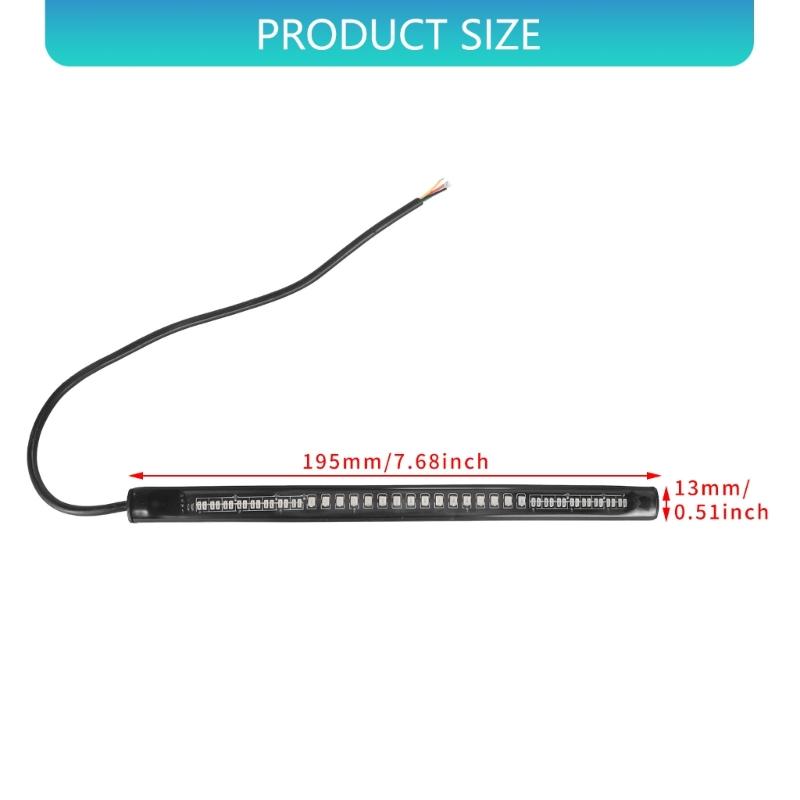 Universal Motorcycle LED Tail Light Bar 48 LED Flexible Strips Brake Running Turn Signal Light Daytime Running Light