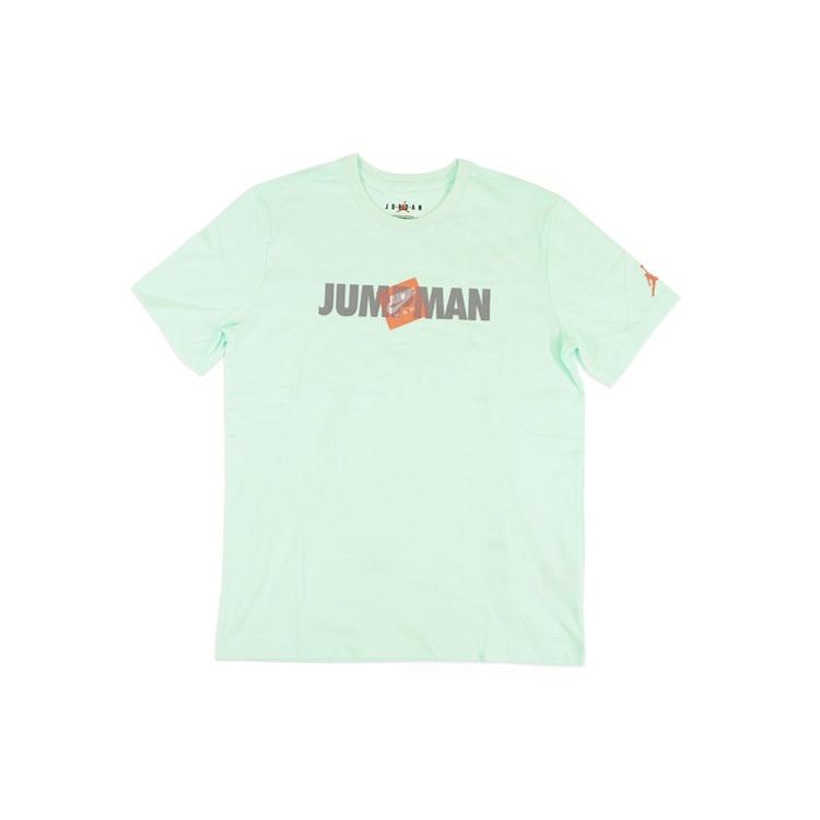 Air Jordan Jumpman Alphabet Printing Sports Round Neck Short Sleeve Light Green Men s CV3406-394 M